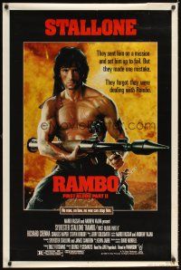 3f625 RAMBO FIRST BLOOD PART II 1sh '85 no man, no law, no war can stop Sylvester Stallone!