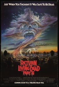 3f645 RETURN OF THE LIVING DEAD 2 advance 1sh '88 just when you thought it was safe, cool art!