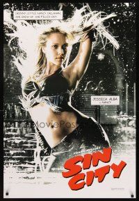3f705 SIN CITY teaser DS 1sh '05 Frank Miller comic, color image of sexy Jessica Alba!