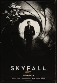 3f707 SKYFALL teaser DS 1sh '12 cool image of Daniel Craig as Bond, new 007 in November!