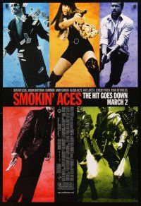 3f709 SMOKIN' ACES advance DS 1sh '07 Ben Affleck, Jason Bateman, Ryan Reynolds, Alicia Keys!