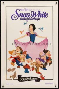 3f710 SNOW WHITE & THE SEVEN DWARFS foil 1sh R87 Walt Disney animated cartoon fantasy classic!