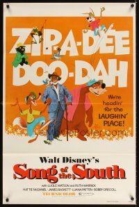3f712 SONG OF THE SOUTH 1sh R80 Walt Disney, Uncle Remus, Br'er Rabbit & Br'er Bear!