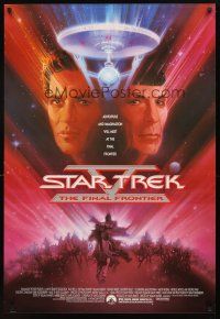 3f732 STAR TREK V 1sh '89 The Final Frontier, William Shatner & Leonard Nimoy by Bob Peak!