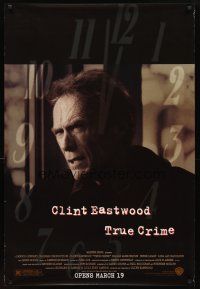 3f799 TRUE CRIME advance 1sh '99 great close up of director & detective Clint Eastwood!