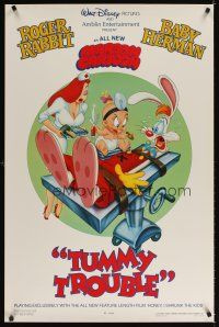 3f805 TUMMY TROUBLE DS 1sh '89 Roger Rabbit & sexy nurse Jessica with doctor Baby Herman!