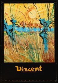 3f829 VINCENT 1sh '88 Van Gogh painting, Willows at Sunset!
