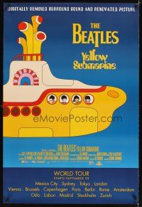3f875 YELLOW SUBMARINE advance DS 1sh R1999 psychedelic art of Beatles John, Paul, Ringo & George!