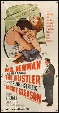 3d572 HUSTLER 3sh '61 pool pros Paul Newman & Jackie Gleason, plus sexy Piper Laurie!