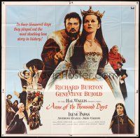 3d344 ANNE OF THE THOUSAND DAYS int'l 6sh '70 c/u of King Richard Burton & Genevieve Bujold!