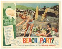 3e199 BEACH PARTY LC #8 '63 Annette Funicello sitting on ground watches girl in bikini dancing!