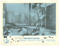 3e217 BIRDMAN OF ALCATRAZ LC #2 '62 Burt Lancaster with gun in prison, John Frankenheimer classic!