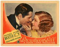 3e242 BROADWAY BILL LC '34 Frank Capra, best romantic c/u of Warner Baxter & sexy Myrna Loy!