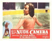 3e247 BUNNY YEAGER'S NUDE CAMERA LC '64 Barry Mahon, best close up of nude girl in swimming pool!