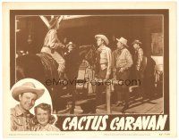 3e252 CACTUS CARAVAN LC '50 Tex Williams looks up at pretty Leslie Banning on horseback!