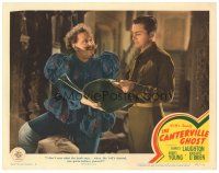 3e257 CANTERVILLE GHOST LC #2 '44 ghost Charles Laughton shows Robert Young what the book says!