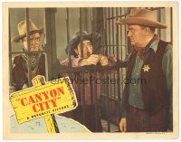3e258 CANYON CITY LC '43 Don Red Barry & Wally Vernon stare at sheriff through prison bars!