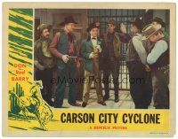 3e261 CARSON CITY CYCLONE LC '43 c/u of Don Red Barry & sheriff holding bad guys at gunpoint!