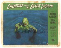 3e305 CREATURE FROM THE BLACK LAGOON LC #8 '54 classic close up of monster emerging from water!