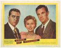3e312 CRIME OF PASSION LC #5 '57 Barbara Stanwyck between Sterling Hayden & Raymond Burr!