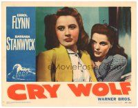 3e317 CRY WOLF LC #4 '47 close up of pretty Barbara Stanwyck & Geraldine Brooks!