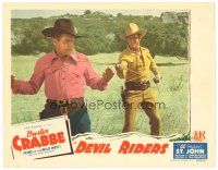 3e350 DEVIL RIDERS LC '43 close up of cowboy Buster Crabbe catching bad guy with his lasso!