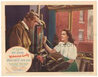 3e362 DISHONORED LADY LC #2 '47 sexy Hedy Lamarr smiles at Dennis O'Keefe while she paints!