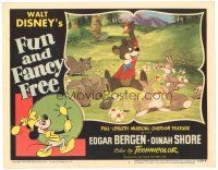 3e425 FUN & FANCY FREE LC #7 '47 Disney cartoon, great image of bear with squirrels & rabbits!