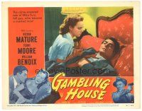3e428 GAMBLING HOUSE LC #7 '51 close up of Terry Moore taking care of wounded Victor Mature!