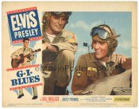 3e427 G.I. BLUES LC #7 '60 great close up of smiling Elvis Presley wearing uniform & helmet!