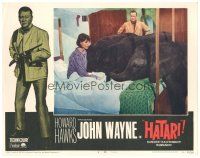 3e474 HATARI LC #4 R67 John Wayne watches elephants with Elsa Martinelli in bedroom!