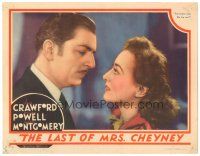 3e554 LAST OF MRS. CHEYNEY LC '37 super close up of pretty Joan Crawford & William Powell!