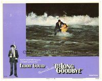 3e568 LONG GOODBYE LC #3 '74 Elliott Gould as Philip Marlowe soaking wet in the ocean!