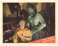 3e601 MASTER MINDS LC #2 '49 close up of Huntz Hall with Glenn Strange as Atlas the monster!