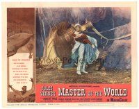 3e603 MASTER OF THE WORLD LC #1 '61 Jules Verne, Vincent Price carrying girl from wreckage!