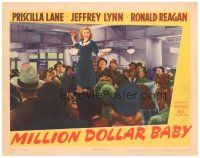 3e609 MILLION DOLLAR BABY LC R40s crowd watches Priscilla Lane standing on table holding food!
