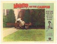 3e616 MONSTER ON THE CAMPUS LC #8 '58 Arthur Franz & his dog catch the beast outside!