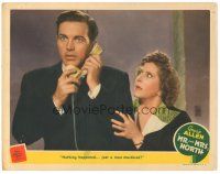 3e621 MR. & MRS. NORTH LC '42 Gracie Allen & William Post Jr. learning about murder on phone!