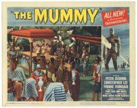 3e627 MUMMY LC #8 '59 Terence Fisher Hammer horror, cool image of Egyptians carrying sarcophagus!