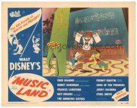 3e635 MUSIC LAND LC #7 '55 Walt Disney, great image of bored Donald Duck, Joe Carioca & Panchito!