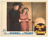 3e657 NIGHT FOR CRIME LC '43 Glenda Farrell with flashlight standing by Ralph Sanford with gun!