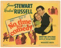 3e086 NO TIME FOR COMEDY TC '40 great romantic close up of Jimmy Stewart & Rosalind Russell!