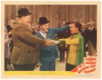 3e671 NOTHING BUT TROUBLE LC #6 '45 Stan Laurel & Oliver Hardy with young king David Leland!