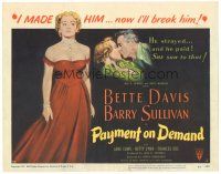 3e088 PAYMENT ON DEMAND TC '51 art of Bette Davis, who made & will break Barry Sullivan!