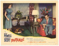 3e705 PITFALL LC #4 '48 Jane Wyatt looks at Dick Powel with dead guy on floor with gun!