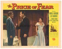 3e717 PRICE OF FEAR LC #8 '56 pretty Merle Oberon watches Lex Barker in tux talk to Charles Drake!