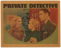 3e726 PRIVATE DETECTIVE LC '39 Gloria Dickson between sexy young Jane Wyman & John Ridgely!