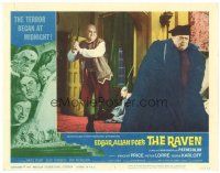 3e736 RAVEN LC #1 '63 giant William Baskin about to attack bloated Peter Lorre from behind!