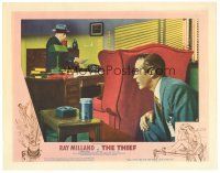 3e878 THIEF LC #3 '52 Ray Milland hiding behind chair watches guy snooping around desk!