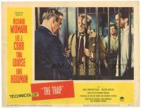 3e909 TRAP LC '59 Richard Widmark talks to Lee J. Cobb through prison bars!